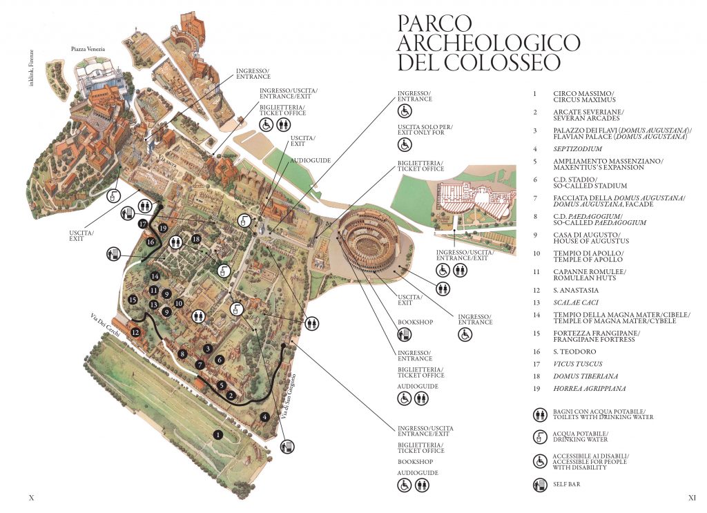 carte du parc archéologique du Colisée